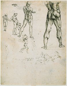 Nudi, para la “Batalla de Anghiari” y otros estudios de figuras de Leonardo da Vinci